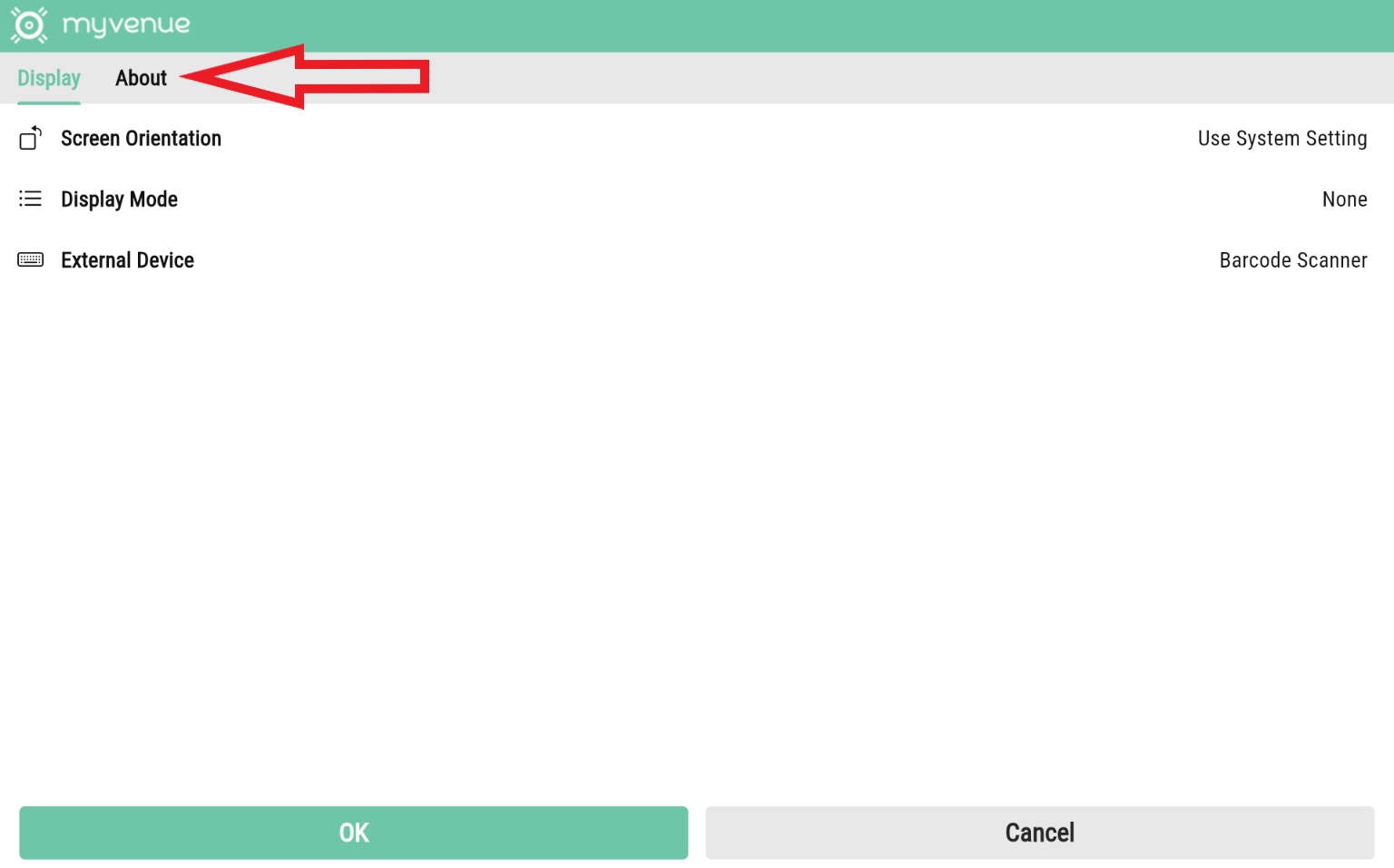 MyVenue logo settings display Arrow.png
