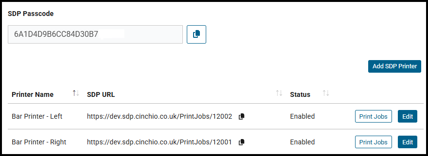 Location printer setup in Cinchio Back Office