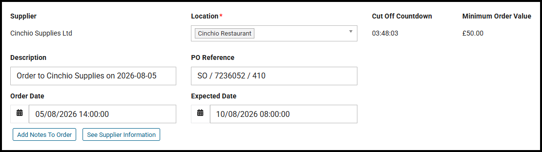 Order details