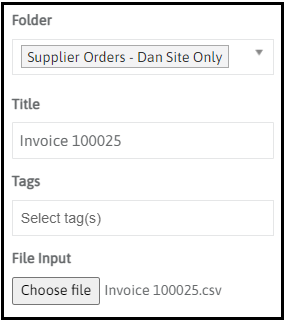 Upload File window