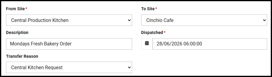 Dispatched date and time
