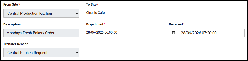 Received date and time