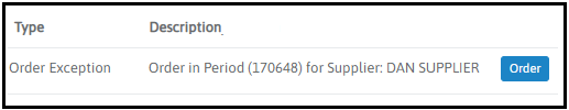 Order exception