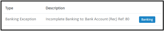 Bank Deposit exception