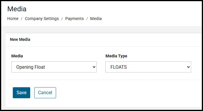 Opening Float media assigned to a FLOAT media type