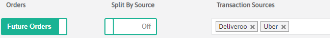 Remote Orders filter options