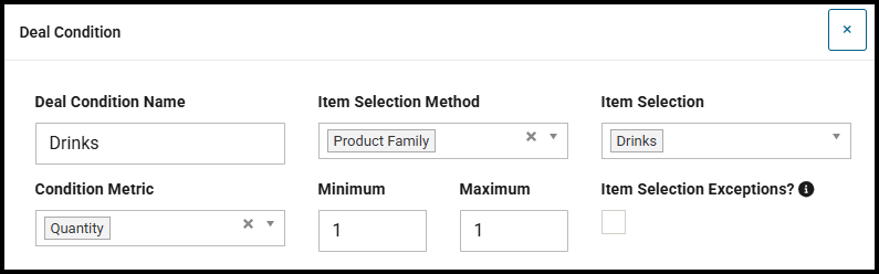Deal condition for one part of a combo