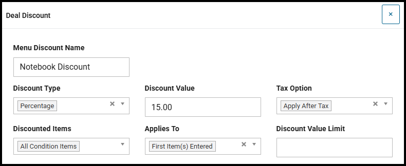 Deal discount for a minimum quantity volume discount