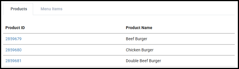 Products tab in Used By