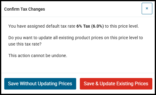 Prompt when setting the default tax rate for the first time