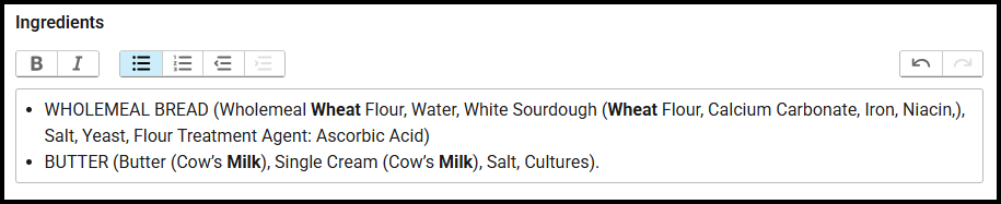 Ingredients