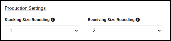 Production Planner settings