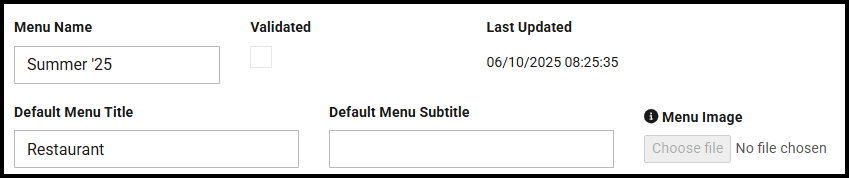 Menu attributes