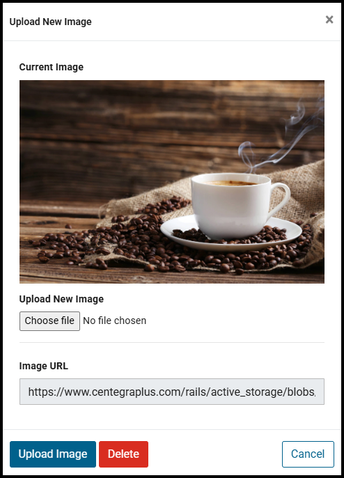 Upload New Image window