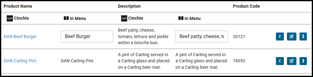 Editing an item's name and description
