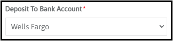 Deposit To Bank Account list