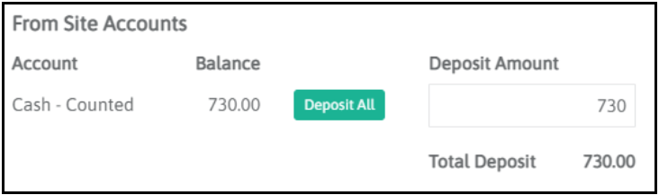 Deposit All option
