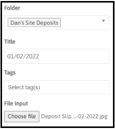 Upload File window
