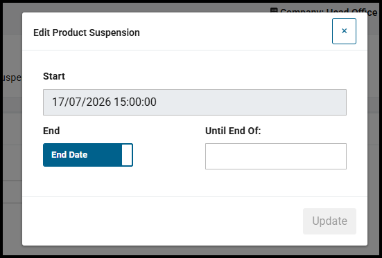 Editing a suspension's end date