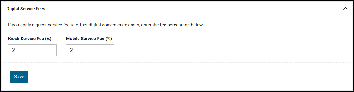 Digital Service Fees section