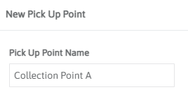 New Pick Up Point page