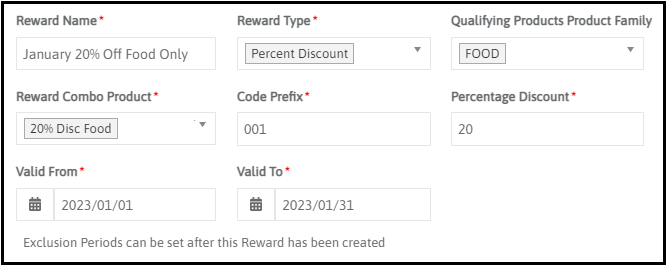 New Reward page