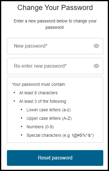 Change password form