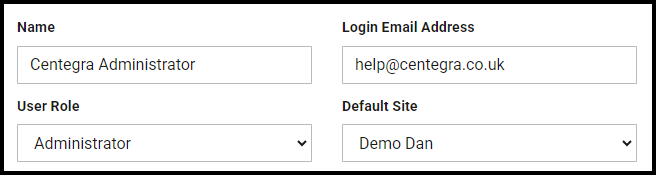 New User page