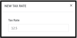 New Tax Rate window