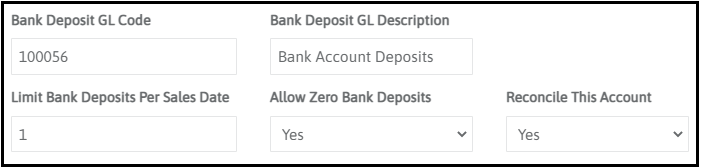Bank account settings