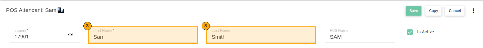 First Name and Last Name fields highlighted