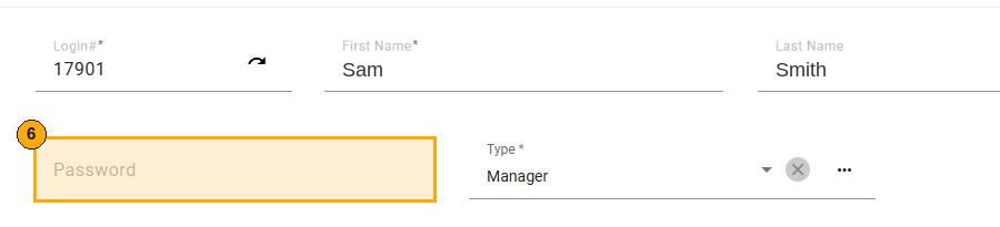 Password field highlighted