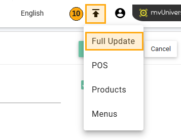 Update arrow menu with Full Update highlighted